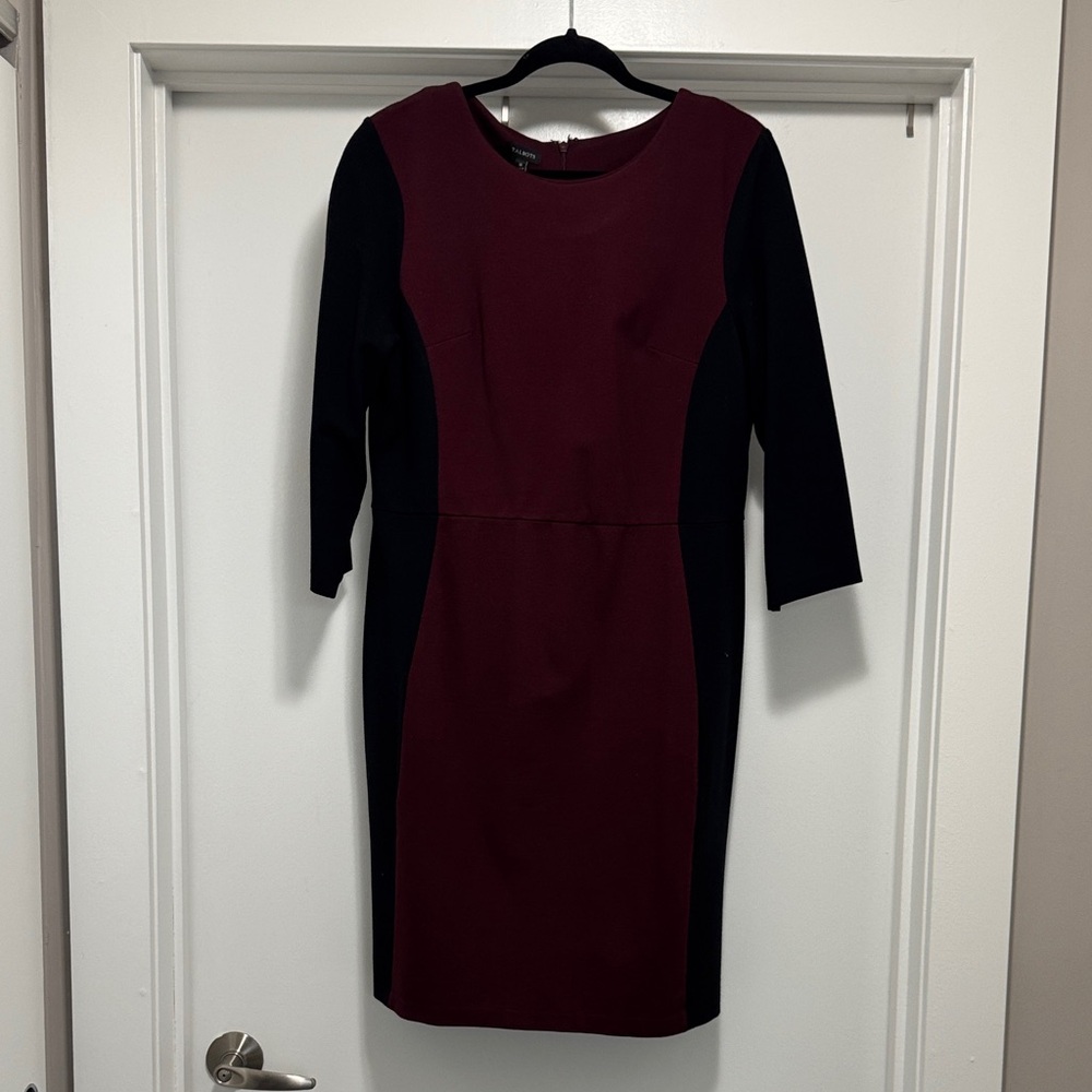 Talbots Burgundy and Black Dress